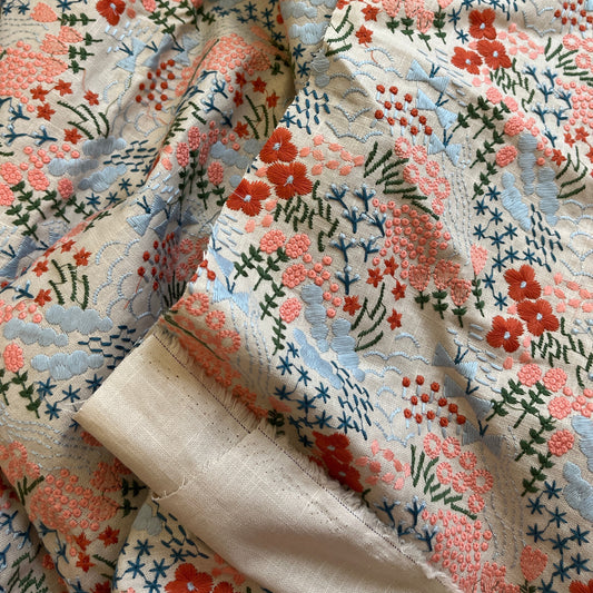 Multicolour Embroidered Fabric