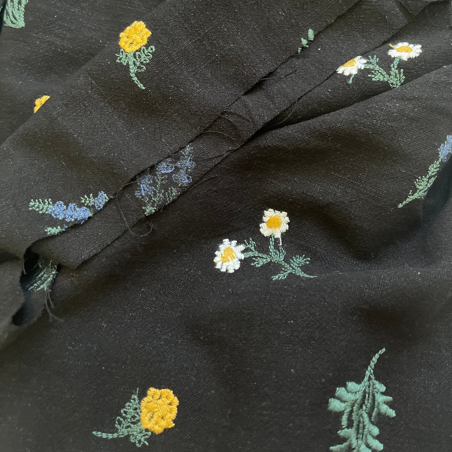 Black Embroidered Fabric