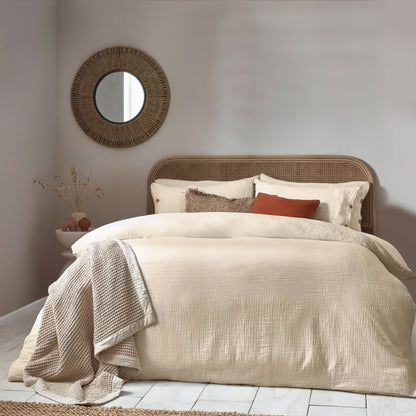 Lark Cotton Muslin Duvet Cover Set Natural