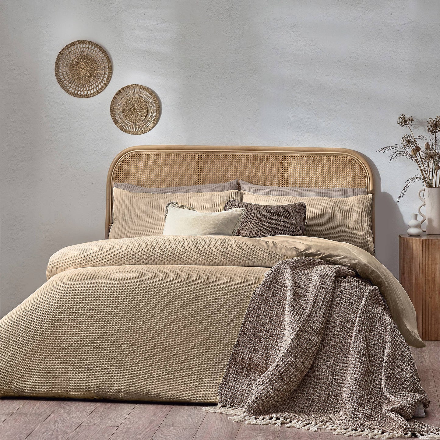 Chunky Waffle Duvet Cover Set Linen
