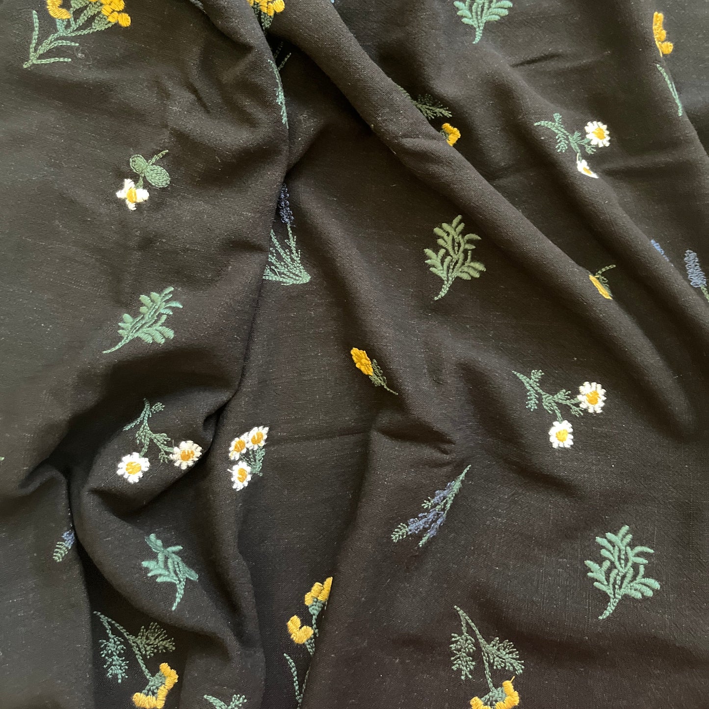 Black Embroidered Fabric