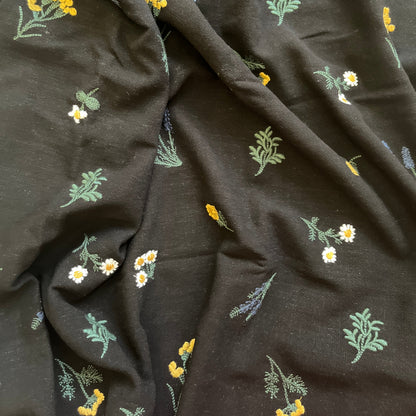 Black Embroidered Fabric
