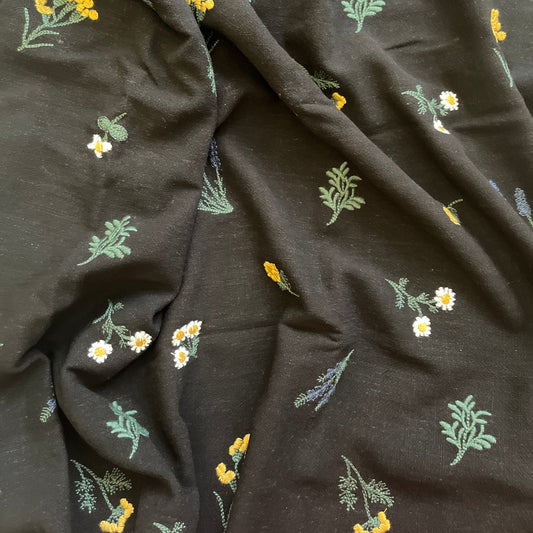 Black Embroidered Fabric