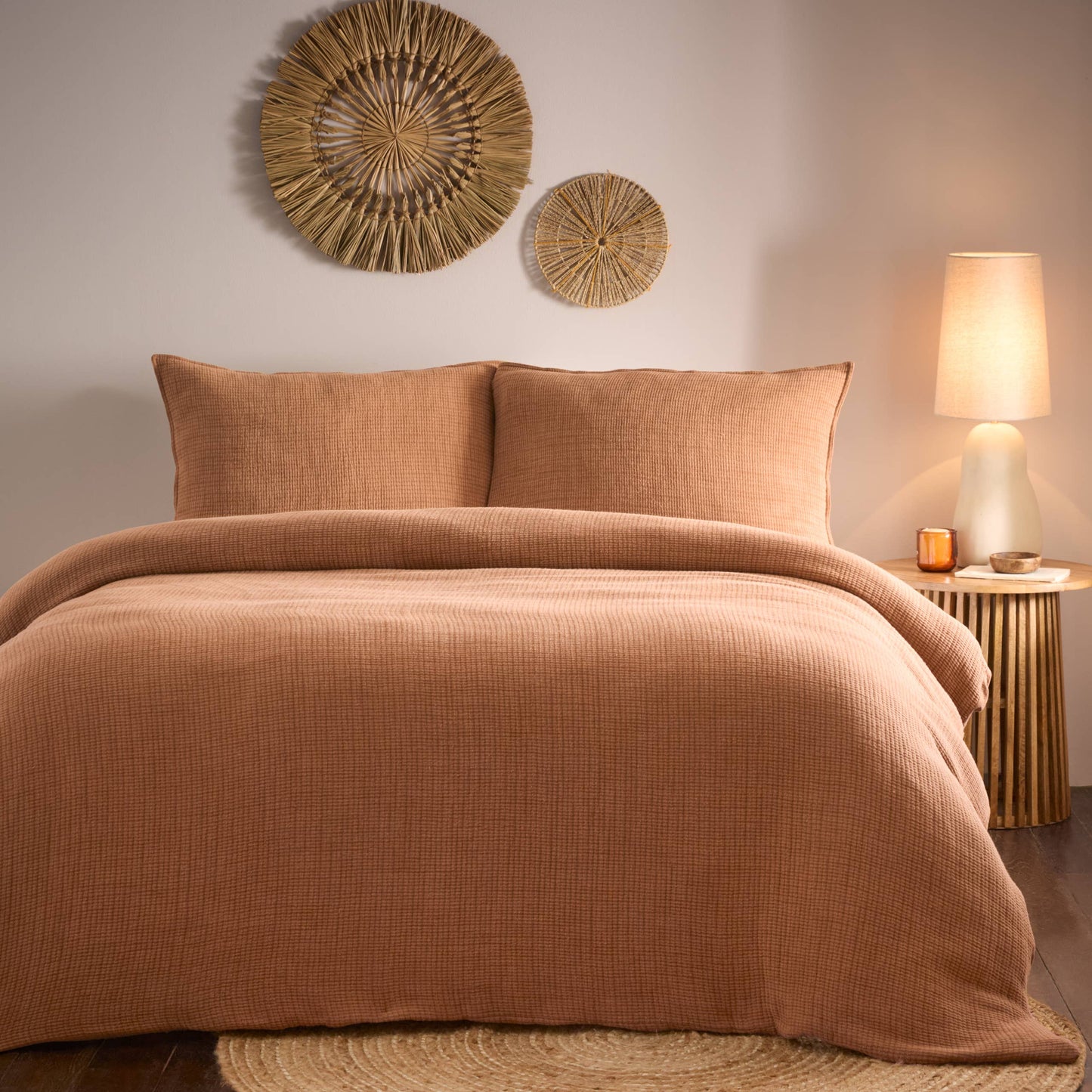 Ribble Acid Washed Duvet Cover Set Pecan