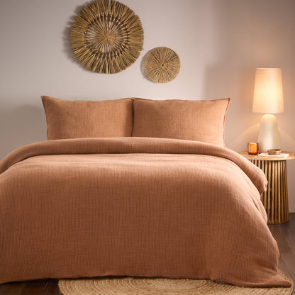 Ribble Acid Washed Duvet Cover Set Pecan