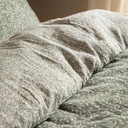 Perrie Leaf Muslin 100% Cotton Duvet Set Forest
