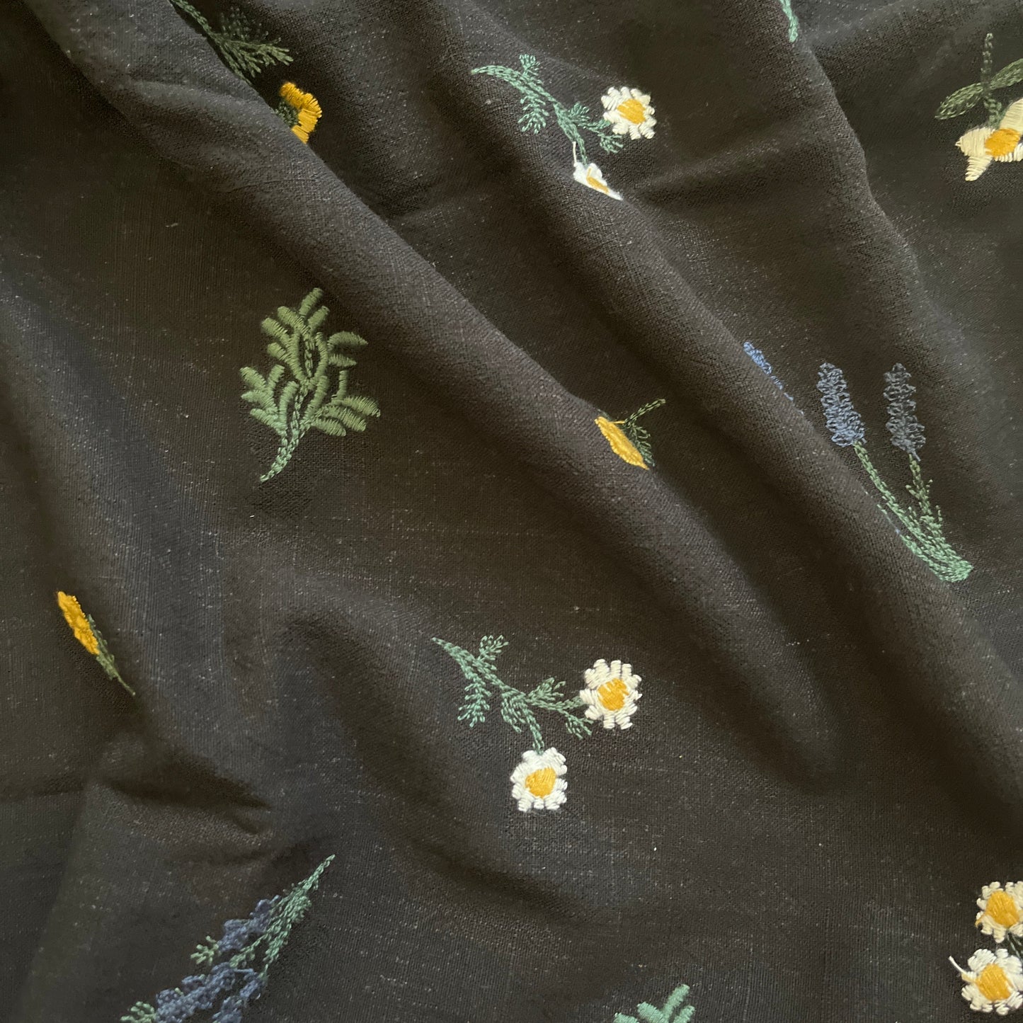 Black Embroidered Fabric
