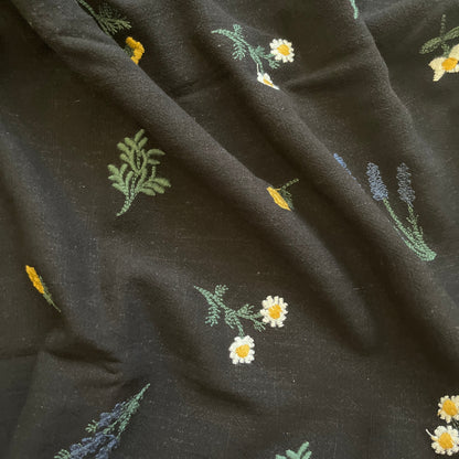 Black Embroidered Fabric