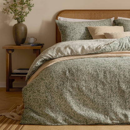 Perrie Leaf Muslin 100% Cotton Duvet Set Forest