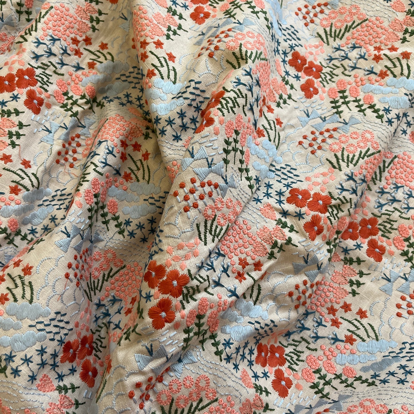 Multicolour Embroidered Fabric