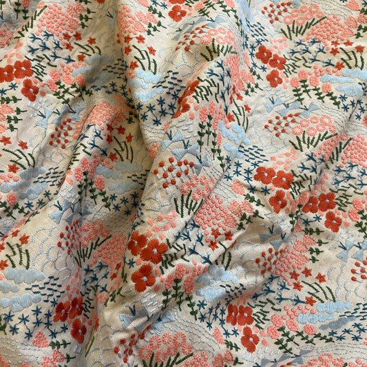 Multicolour Embroidered Fabric