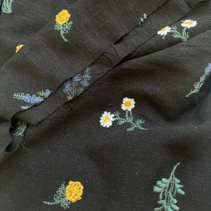 Black Embroidered Fabric
