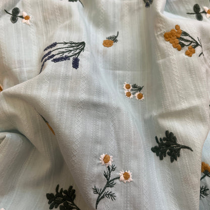 Light Blue Embroidered Fabric