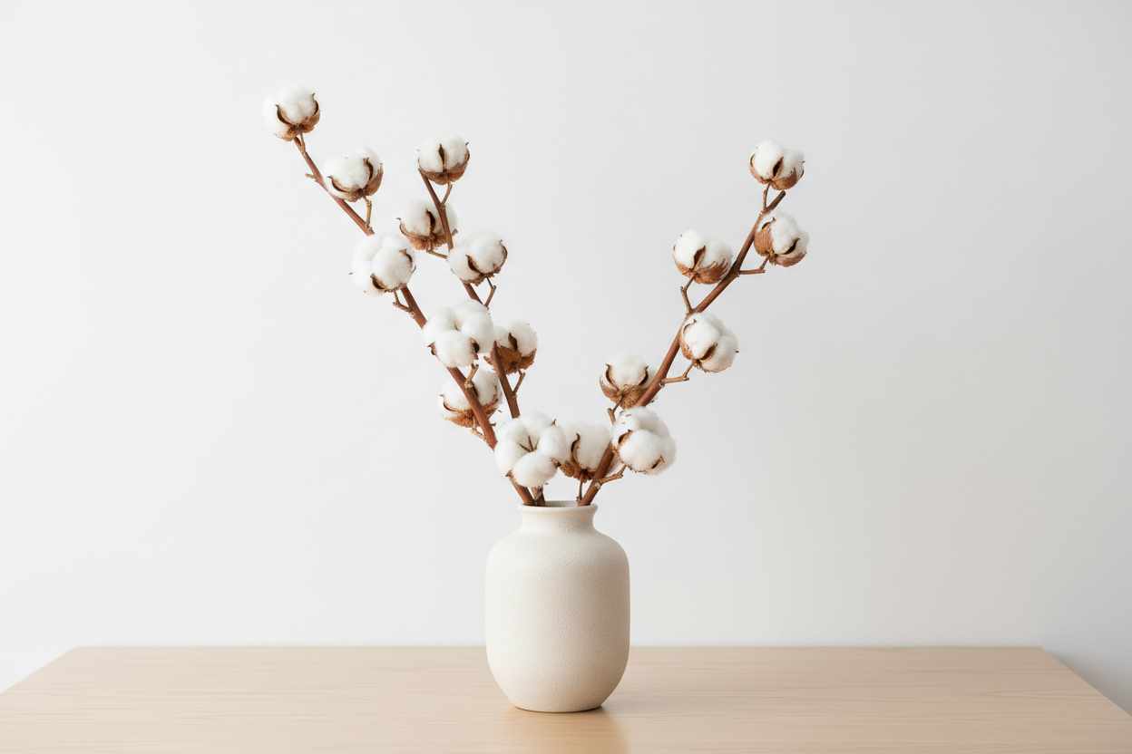 cotton in vase