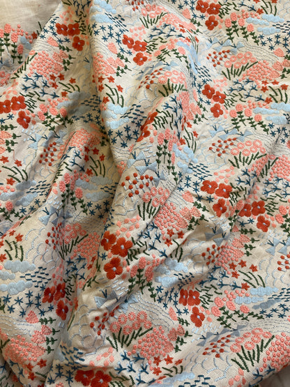 Light Blue Embroidered Fabric