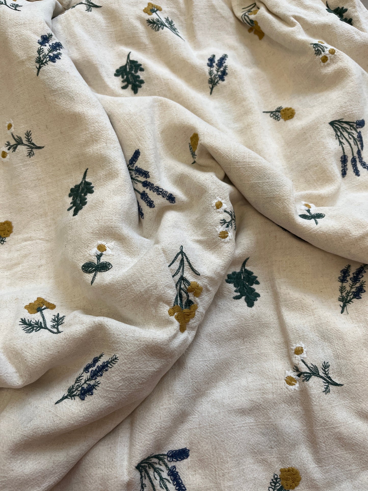 Light Blue Embroidered Fabric